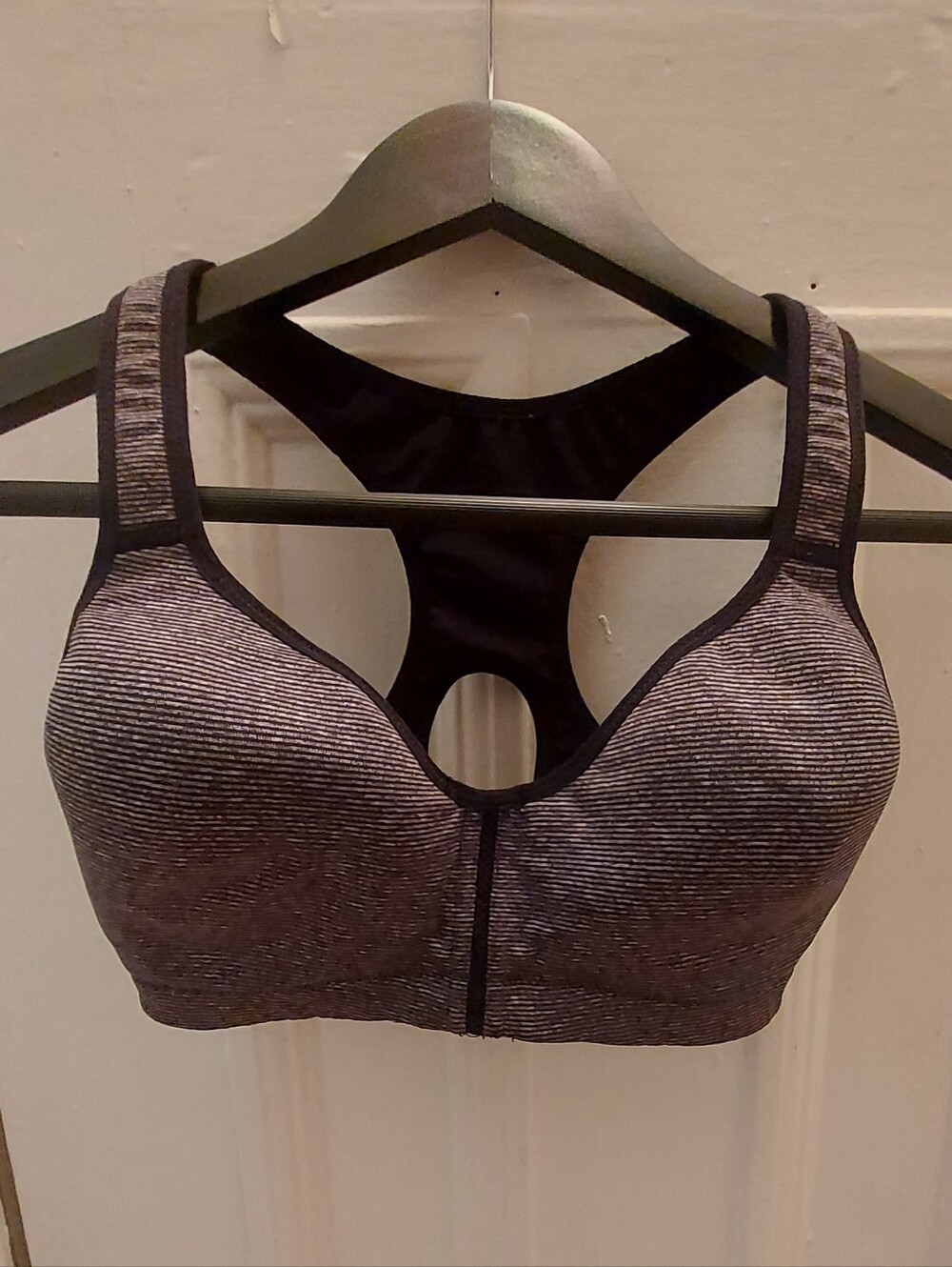 Marika Black and Gray Striped Bra